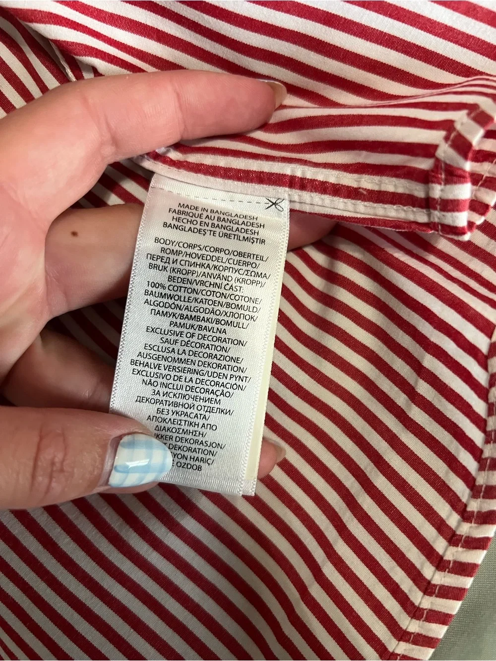 Ralph Lauren Red & White Vertical Stripe button-up Shirt Boys medium